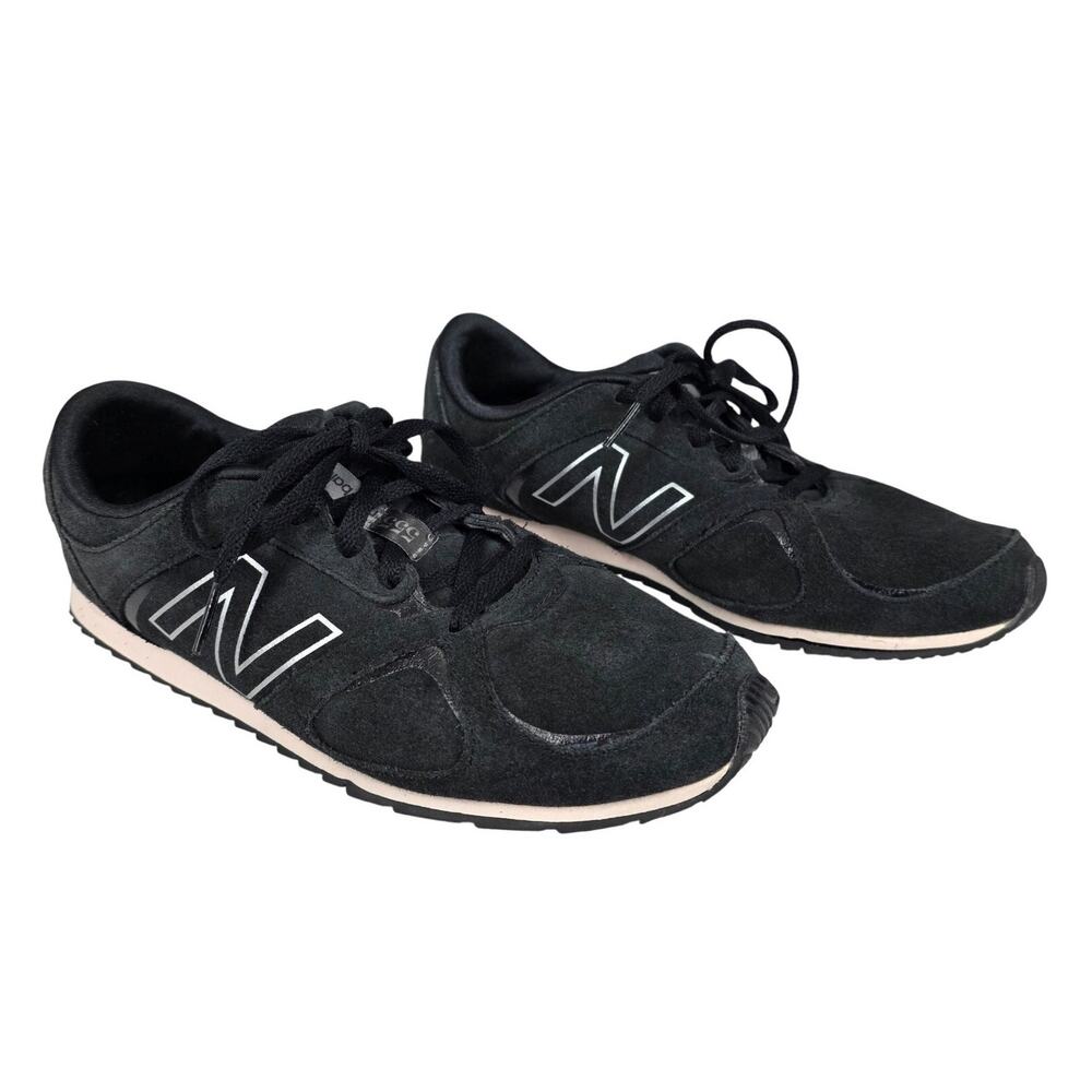 NEW BALANCE 555 FLIPDUO WL555BK WOMEN’S SUEDE RETRO SNEAKERS – BLACK – SIZE 9